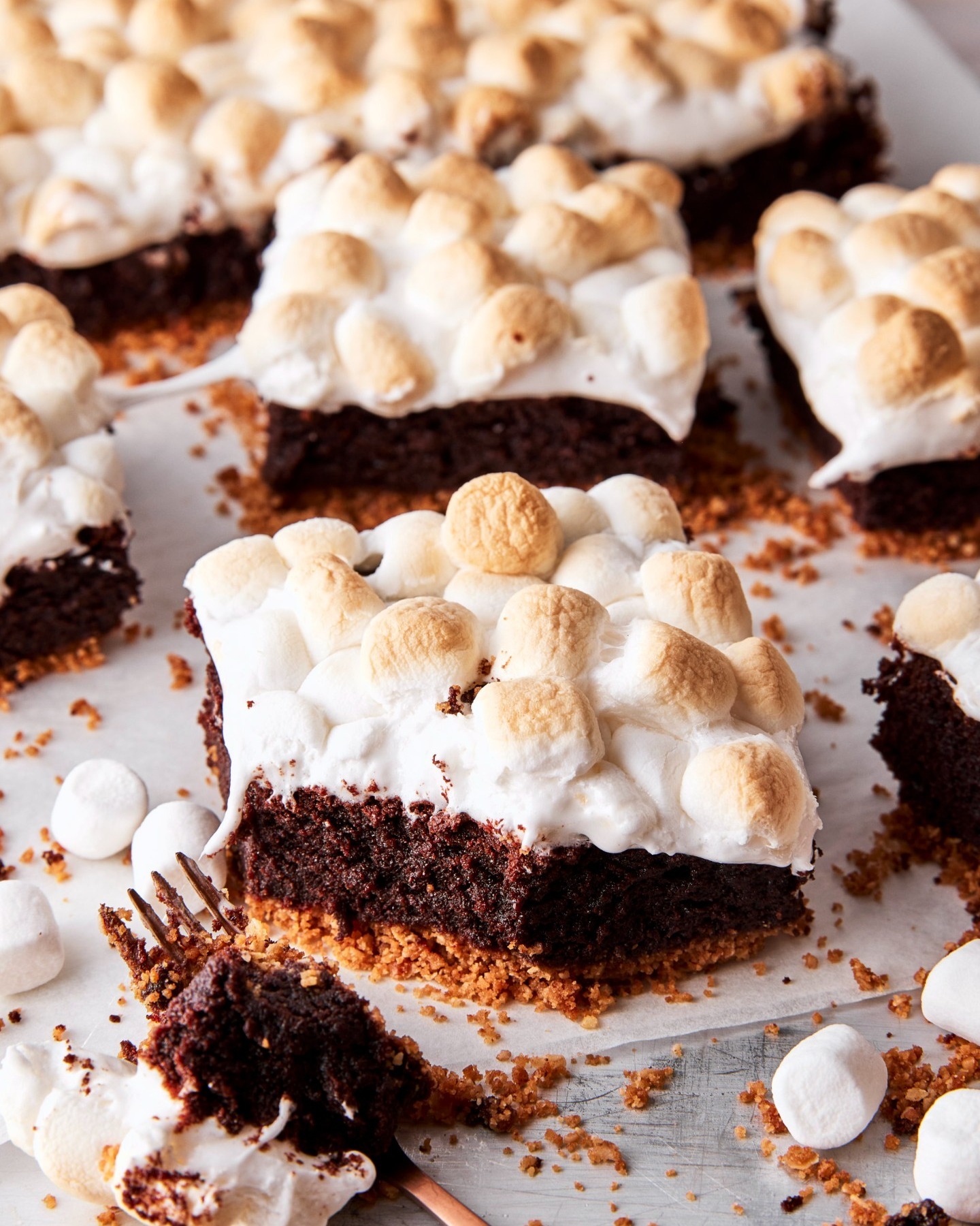 S'mores Brownies with Marshmallow Topping
