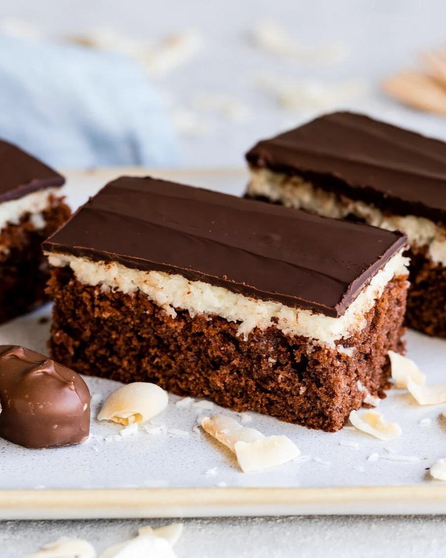 Homemade Bounty Coconut Chocolate Layer Cake