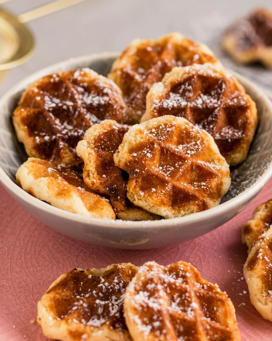 Easy Crispy Heart-Shaped Waffle Cookies
