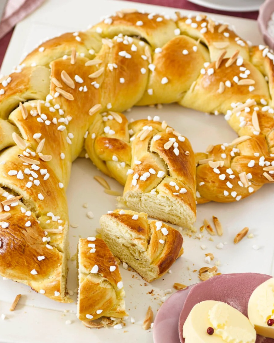 German New Year Pearl Sugar Pretzel
