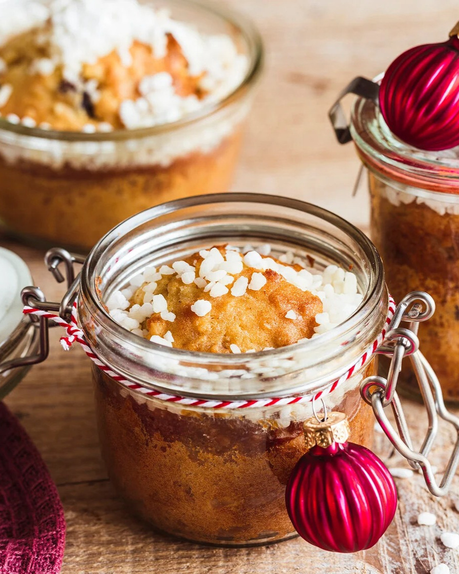 Mini Christmas Stollen in Glass Jars