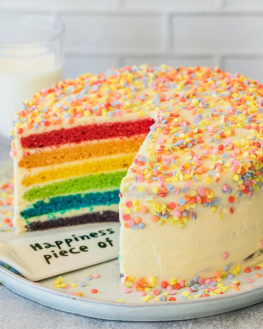 Colorful Rainbow Layer Birthday Cake