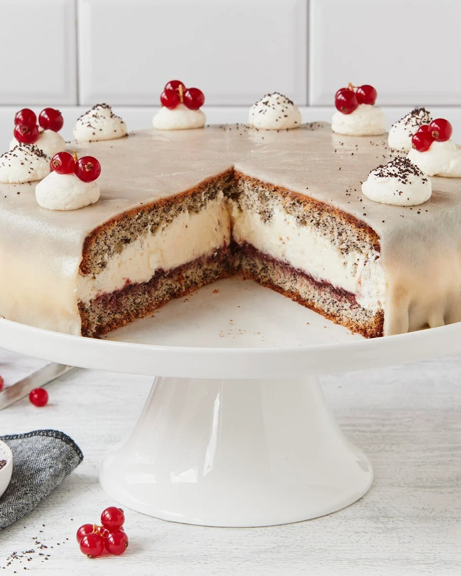 Festive Poppy Seed Marzipan Cake