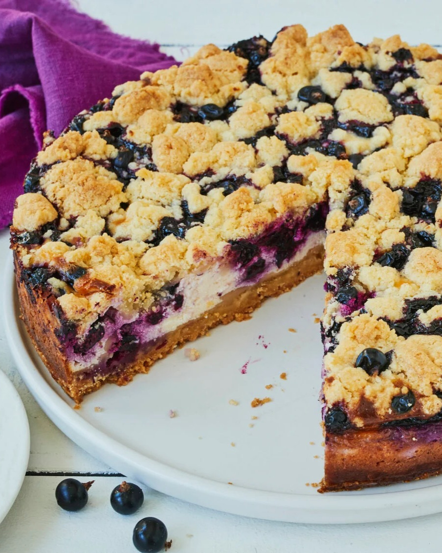 Black Currant Quark and Sour Cream Cake