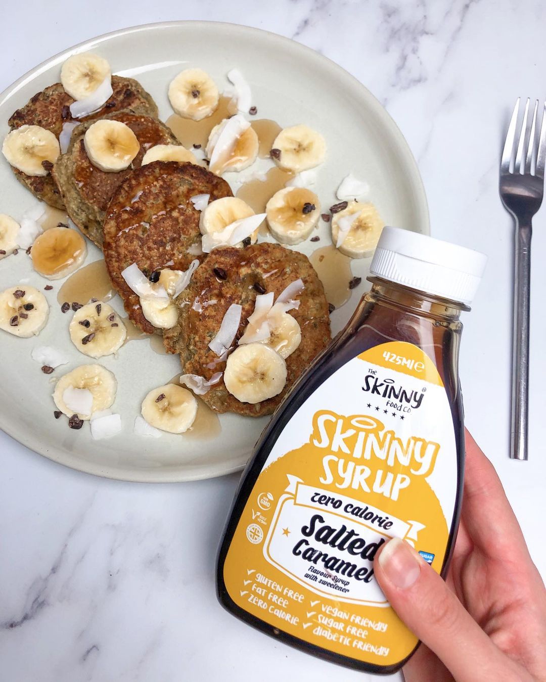 Favorite Oat Pancakes with Salted Caramel Syrup