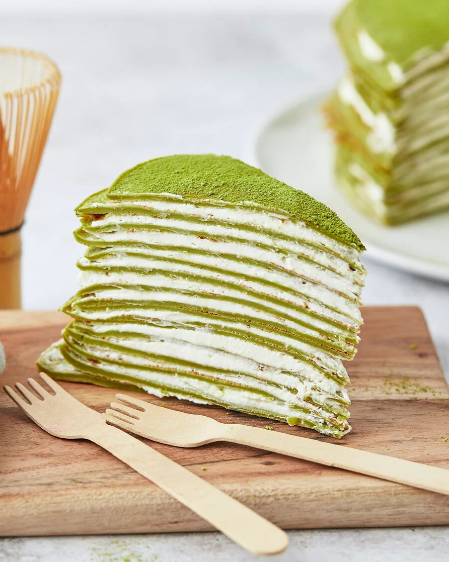 No-Bake Matcha Green Tea Crepe Cake