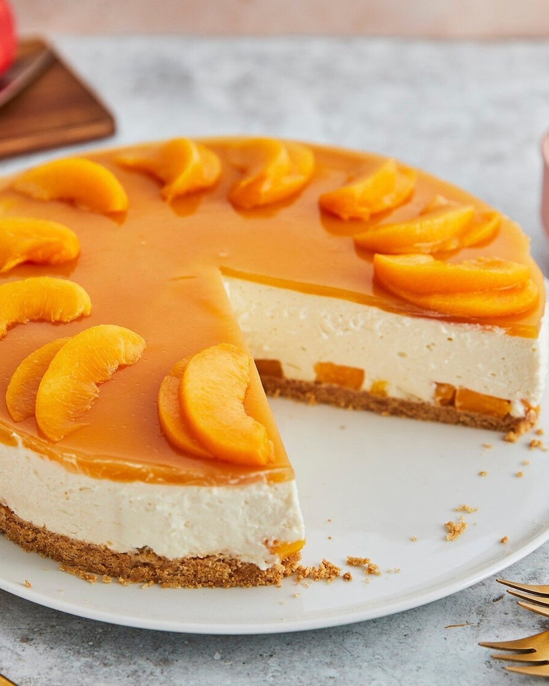 No-Bake Peach Cream Cheese Torte