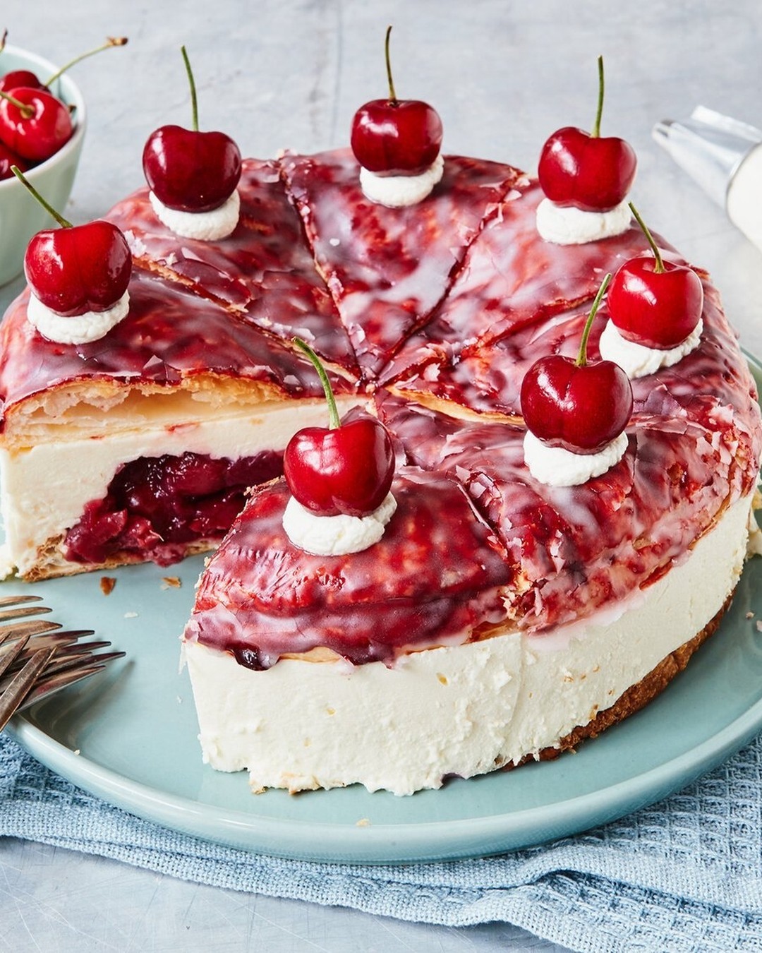 Easy Dutch Cherry Puff Pastry Tart
