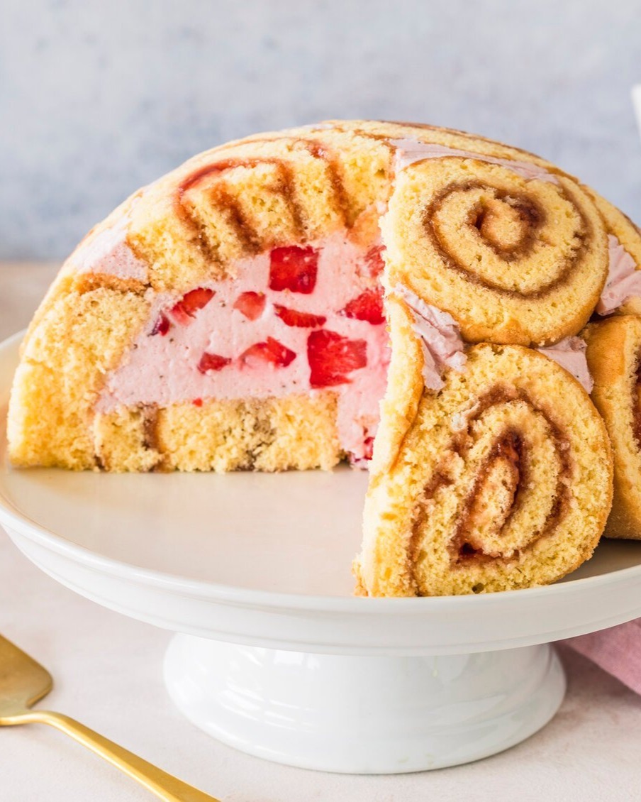 Strawberry Charlotte Dessert Roll