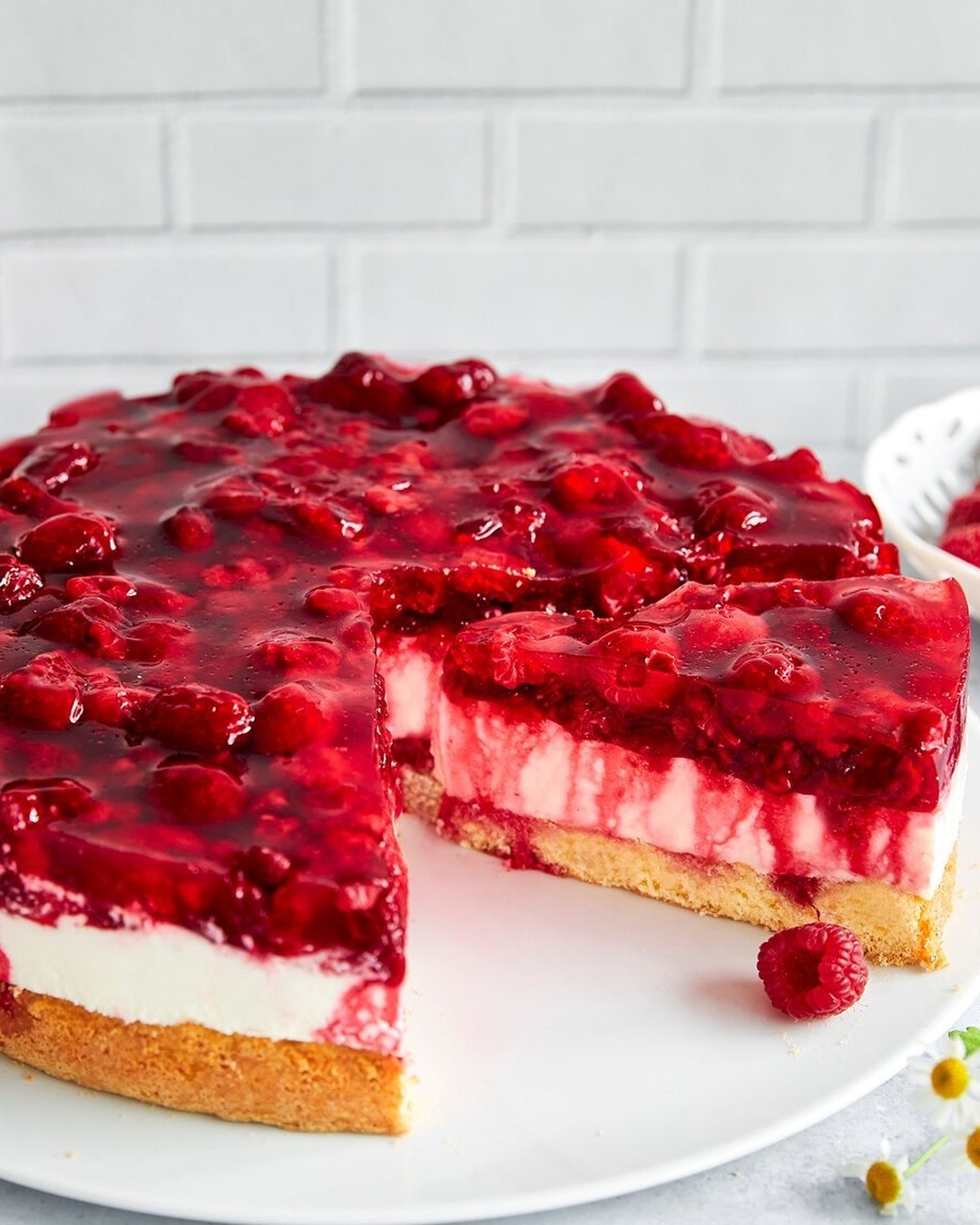 Light Raspberry Cake with Yogurt Cream