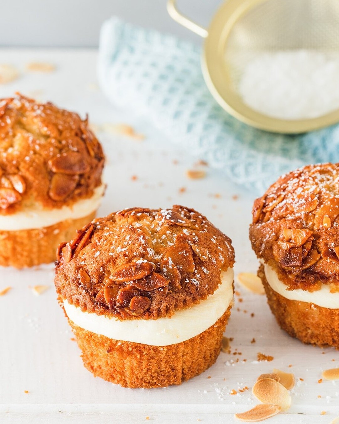 German Bee Sting Custard Filled Muffins