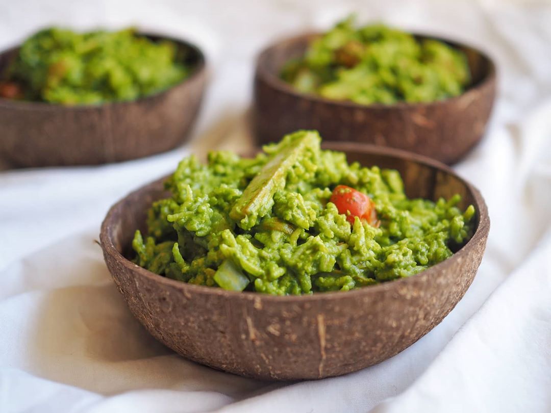 Pesto Asparagus Tomato Basmati Risotto