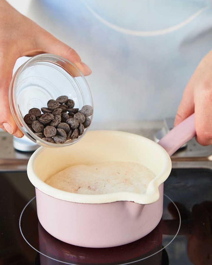 Espresso Panna Cotta with Chocolate Mirror Topping