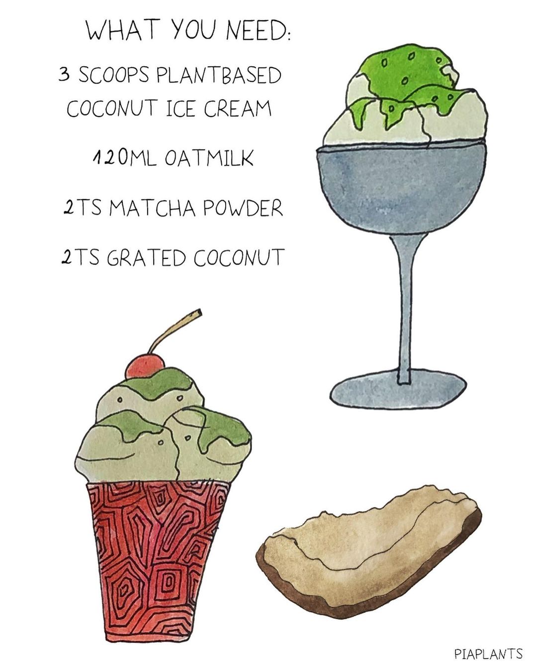 Matcha Green Tea Coconut Ice Cream Treat