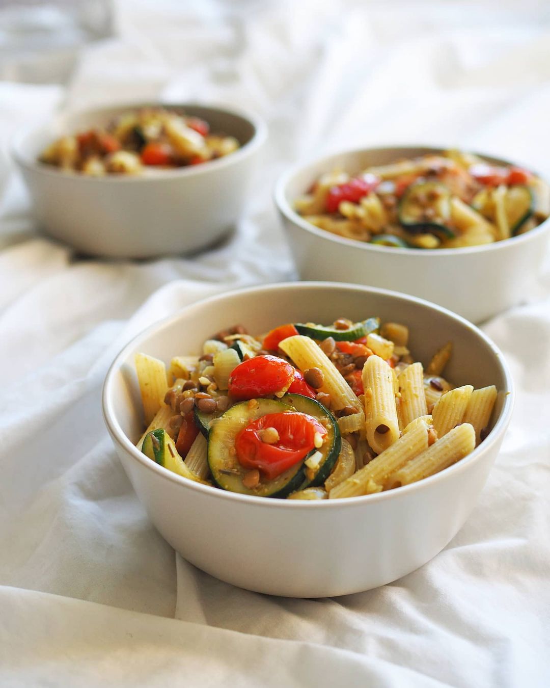 Easy Vegan Pasta with Lentils and Vegetables