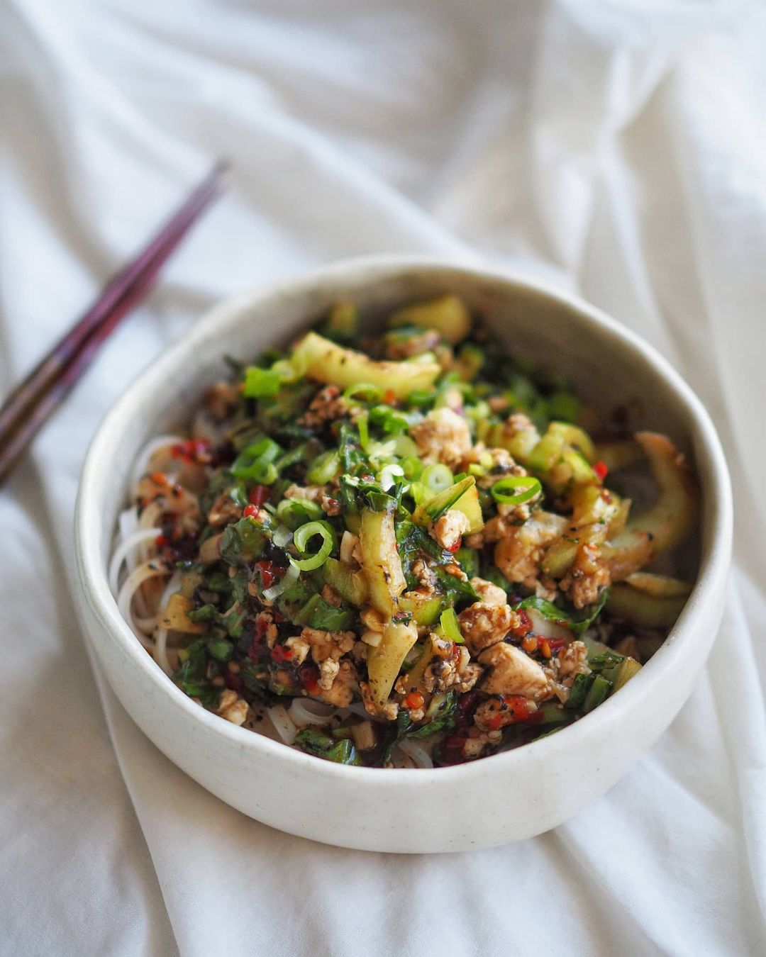 Vegan Dandan Noodles with Tofu Sauce