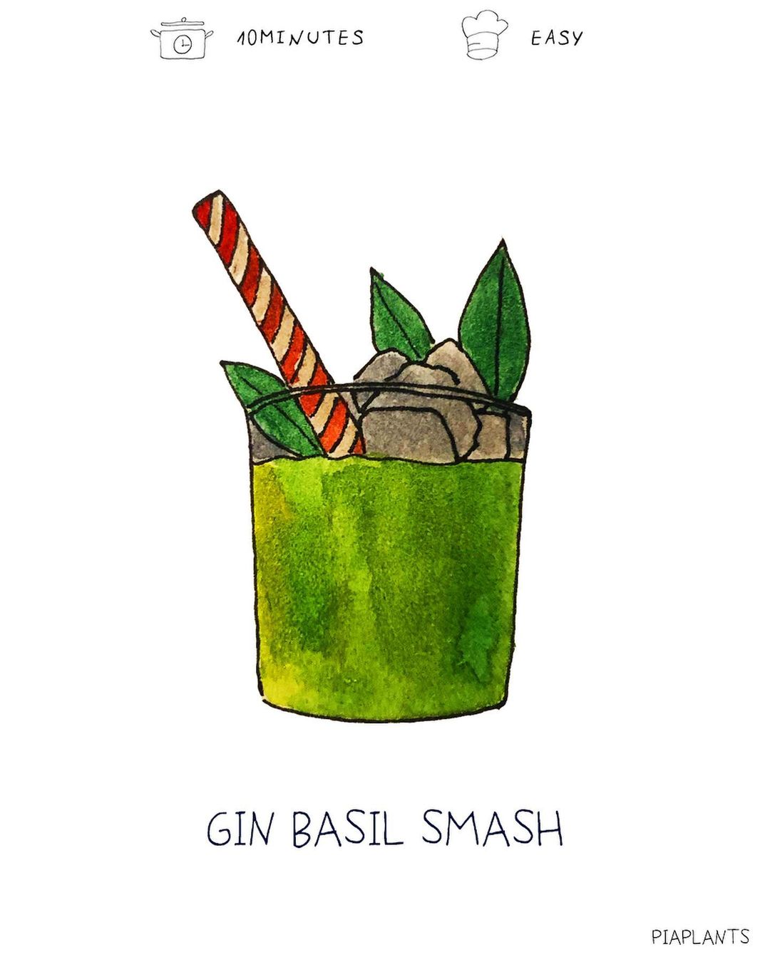 Refreshing Basil Smash Gin Cocktail