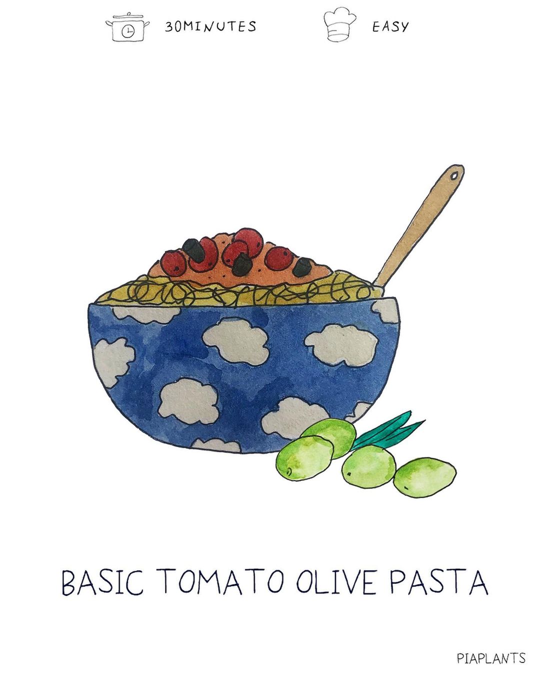 Simple Olive and Tomato Pasta Dish