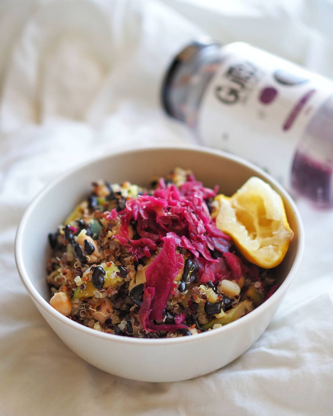 Quinoa and Chickpea Stir-Fry with Brussel Sprouts
