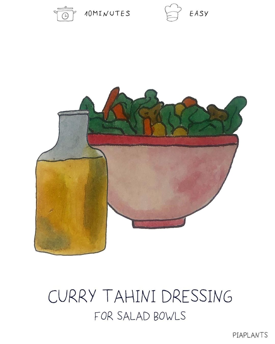 Colorful Vegetable Salad Bowls with Tahini Dressing