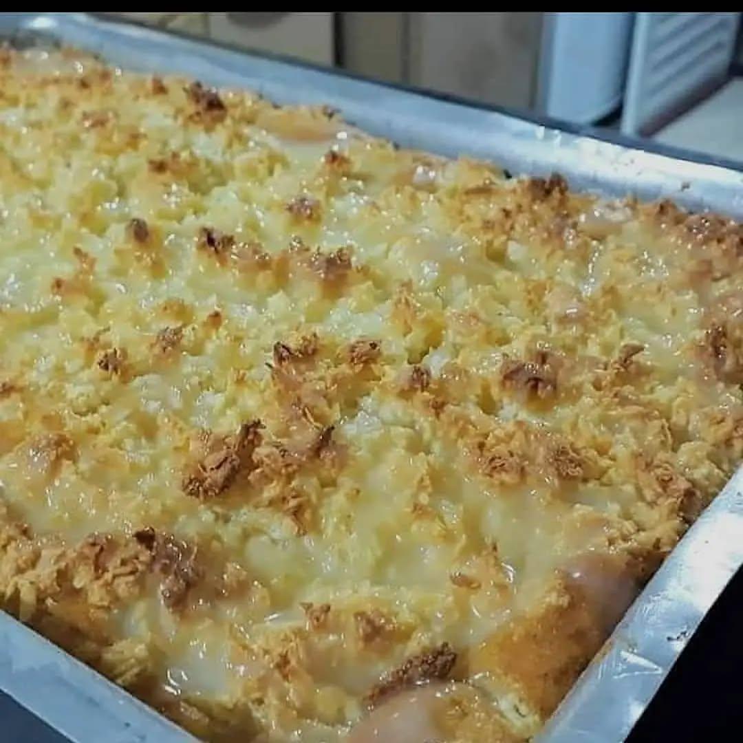 Brazilian Coconut Cake with Condensed Milk Topping
