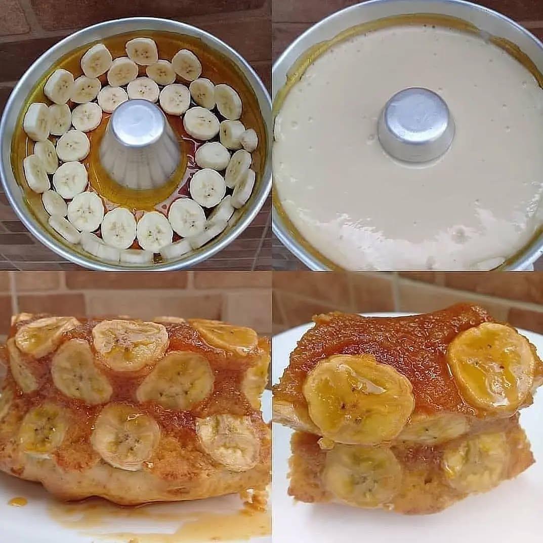 Moist Banana Cake with Caramel Glaze