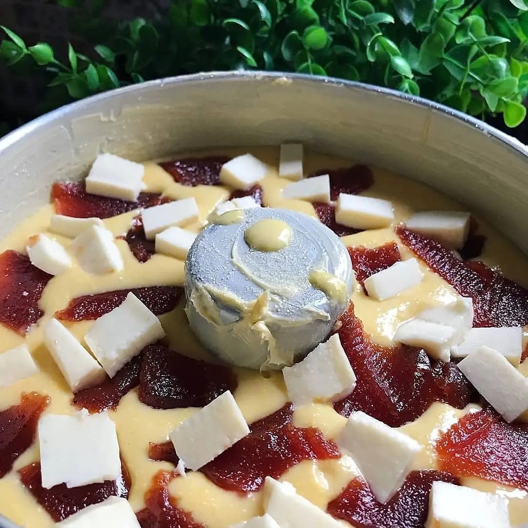 Brazilian Corn Cake with Cheese and Guava Paste