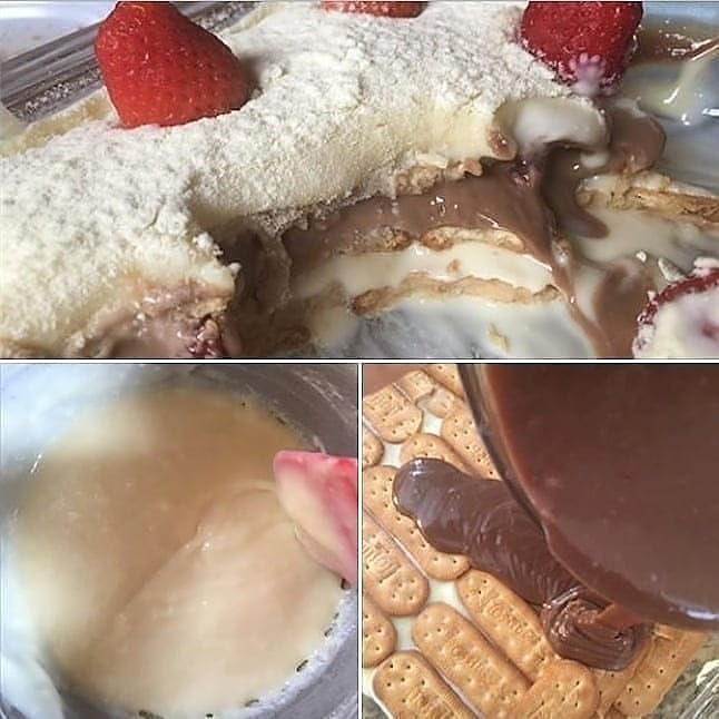 No-Bake Strawberry Chocolate Ninho Milk Pavê