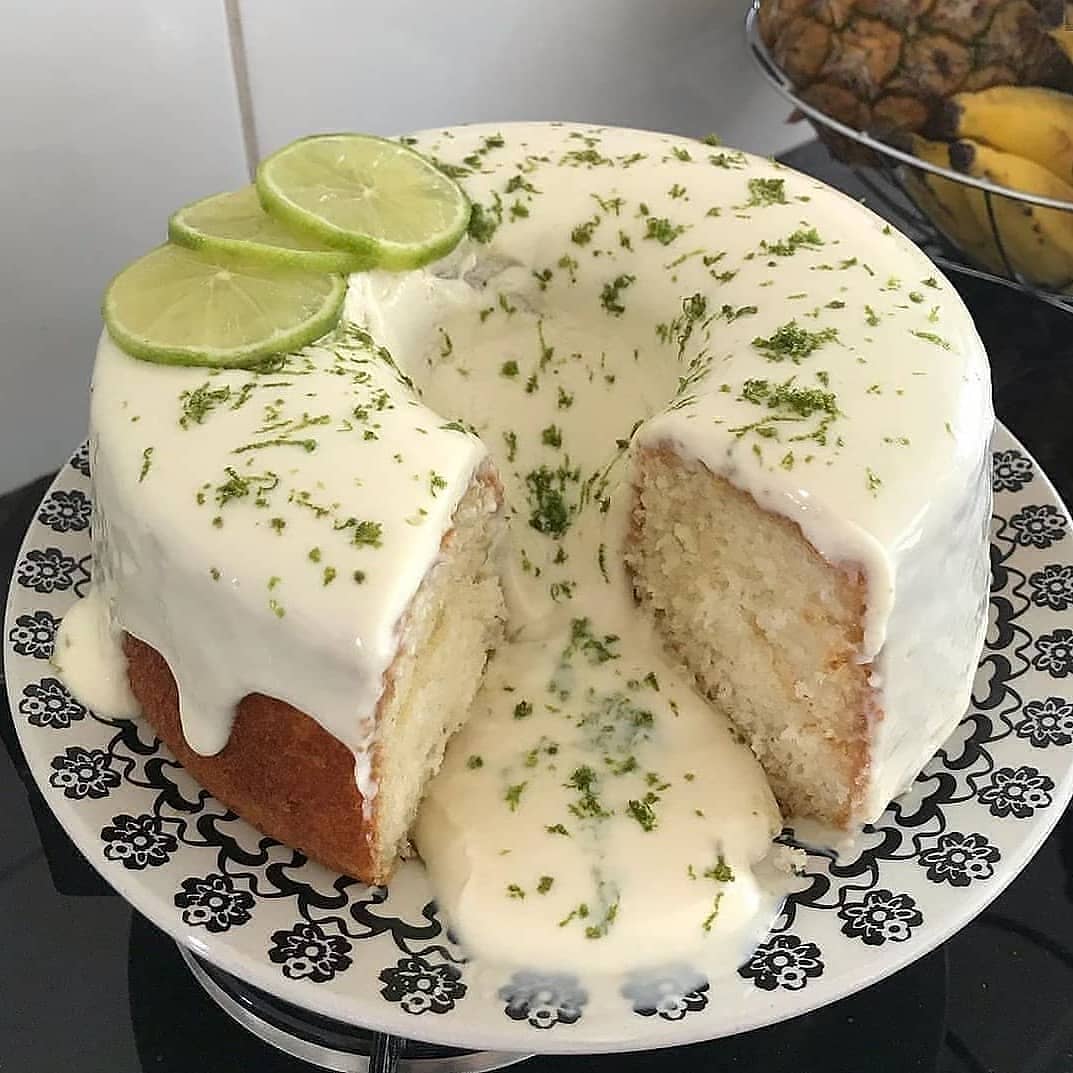 Lemon Cake with Coconut-Lime Glaze