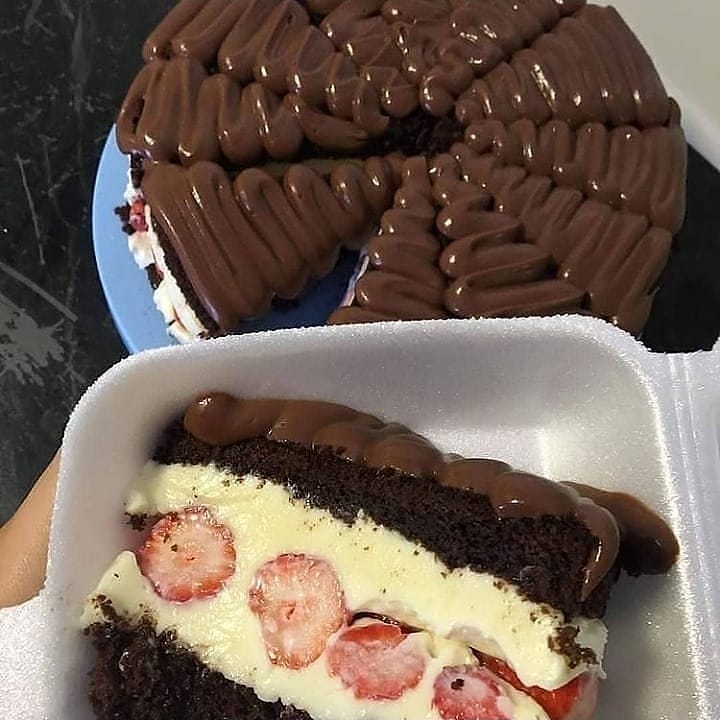 Chocolate Party Cake with Condensed Milk Filling