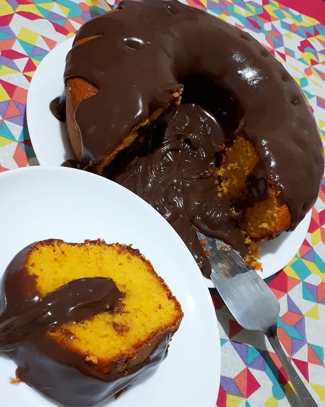 Fluffy Carrot Cake with Molten Chocolate Volcano