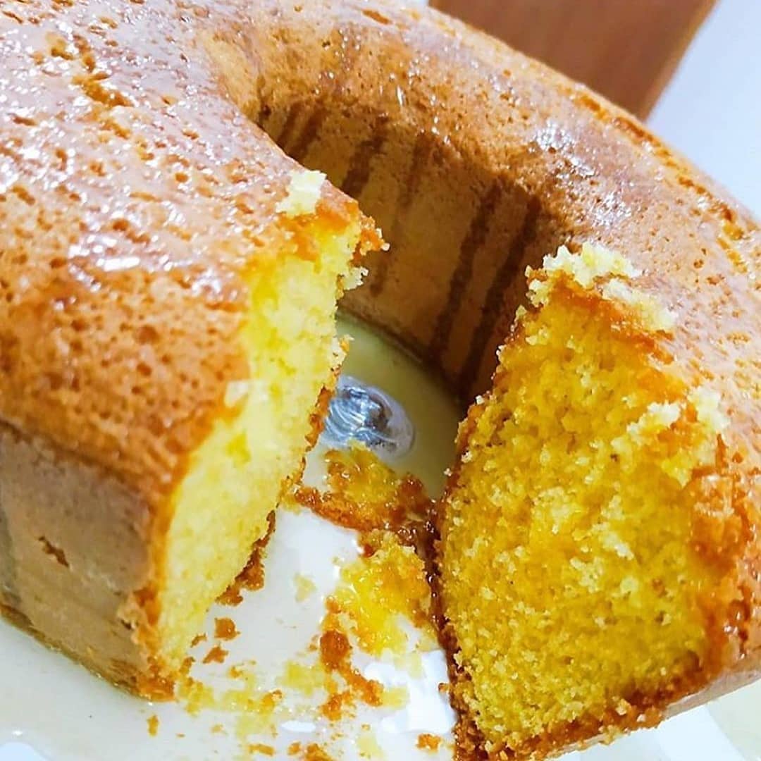 Rustic Brazilian Cornmeal Cake with Orange Glaze