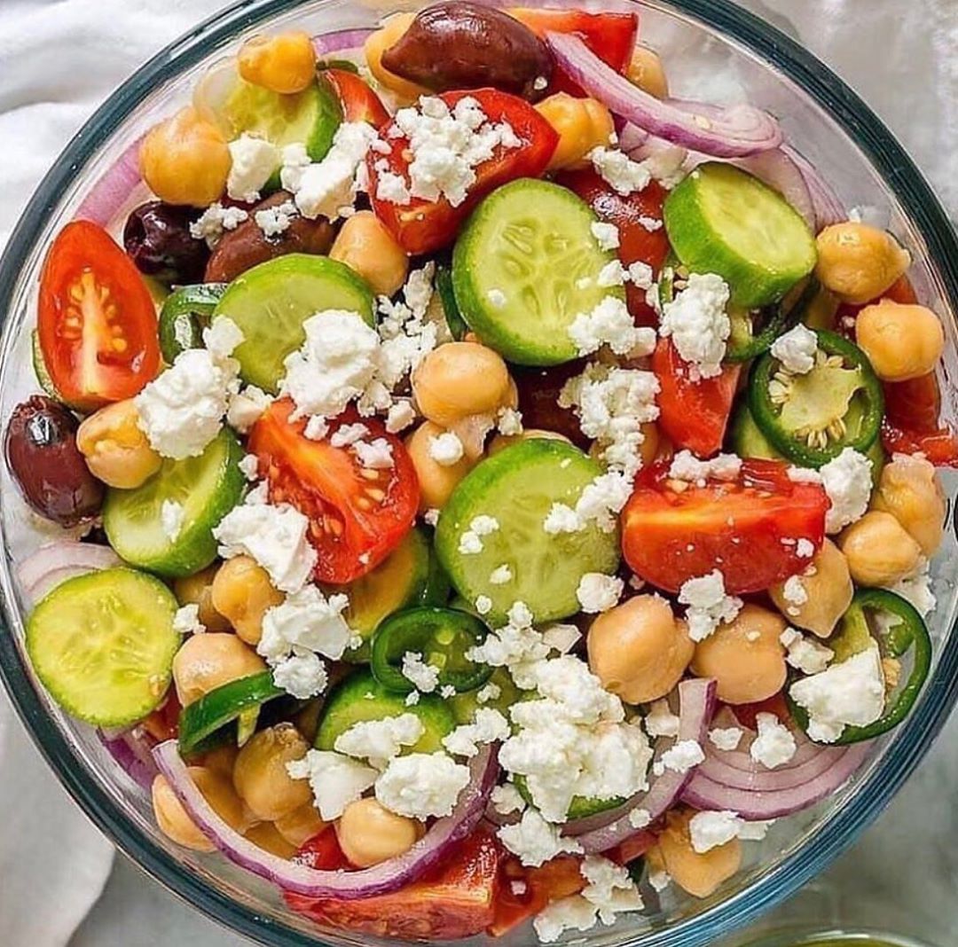 Loaded Greek Chickpea Chopped Salad