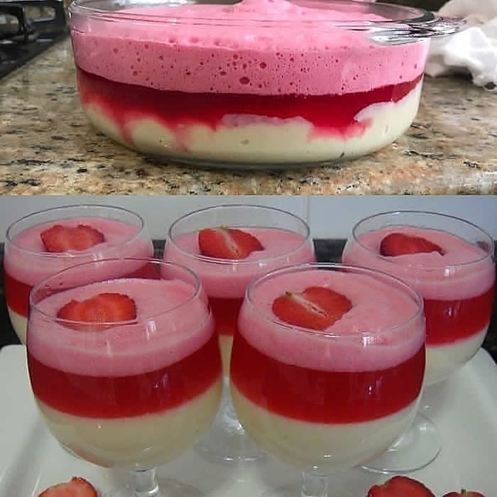 Brazilian Chinese Cream Dessert with Gelatin