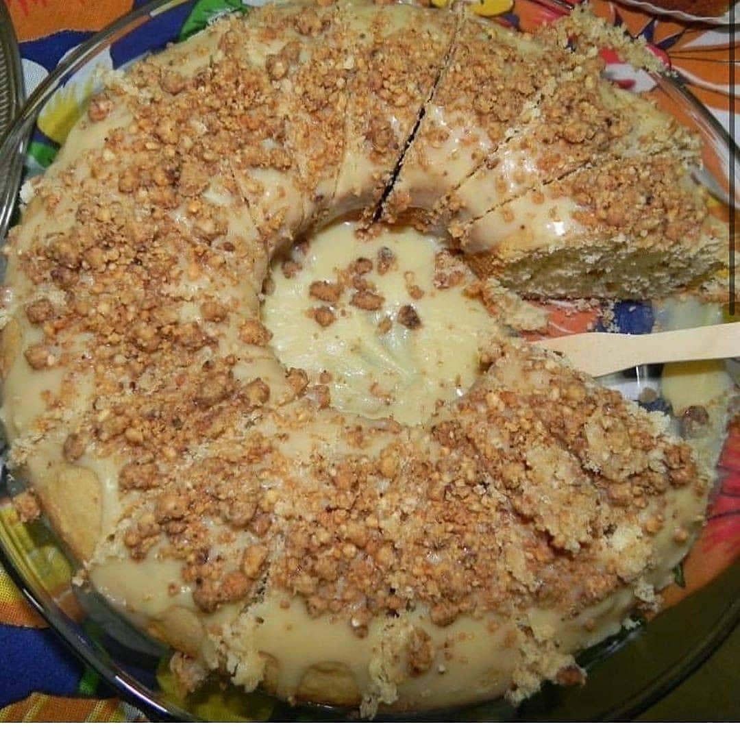 Brazilian Peanut Cake with Condensed Milk Glaze