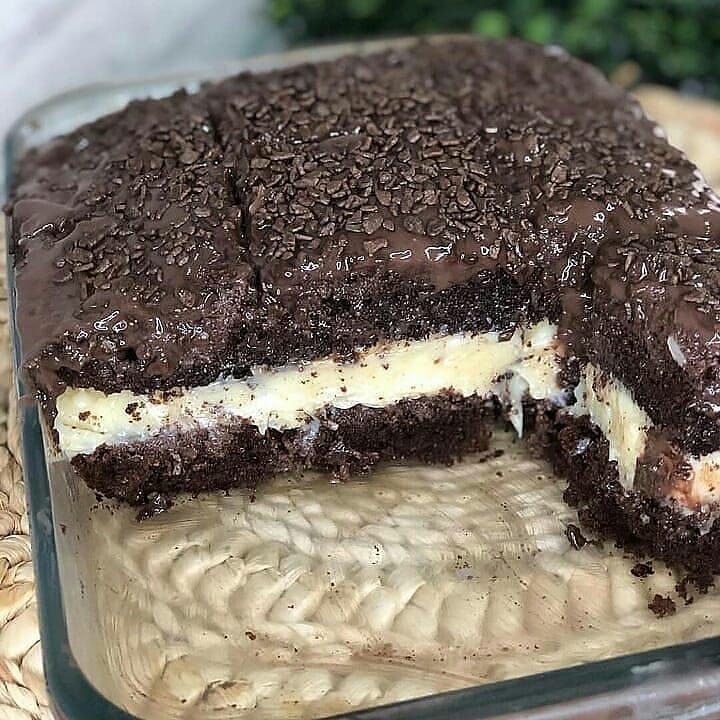 Moist Brazilian Prestígio Cake with Coconut Filling
