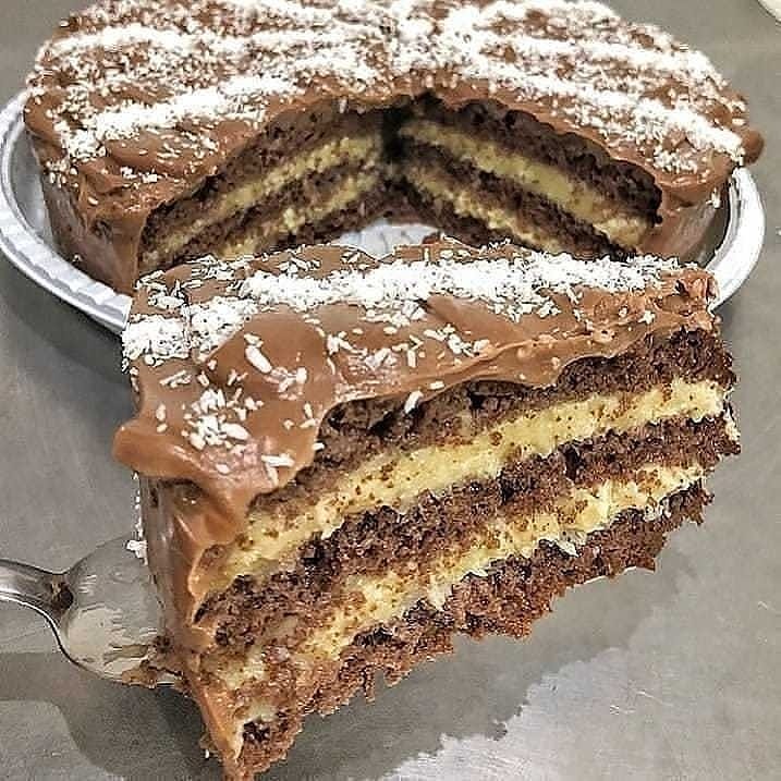 Traditional Brazilian Prestige Chocolate Coconut Cake