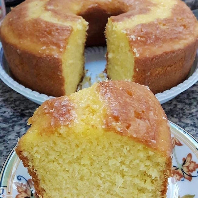 Brazilian Cornmeal Cake Made in Mixer