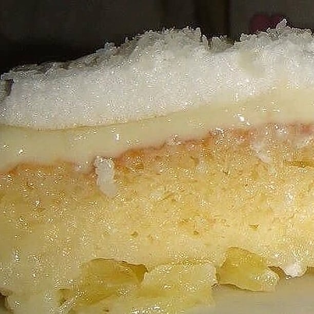 Pineapple Cream Cake with Coconut Meringue Topping