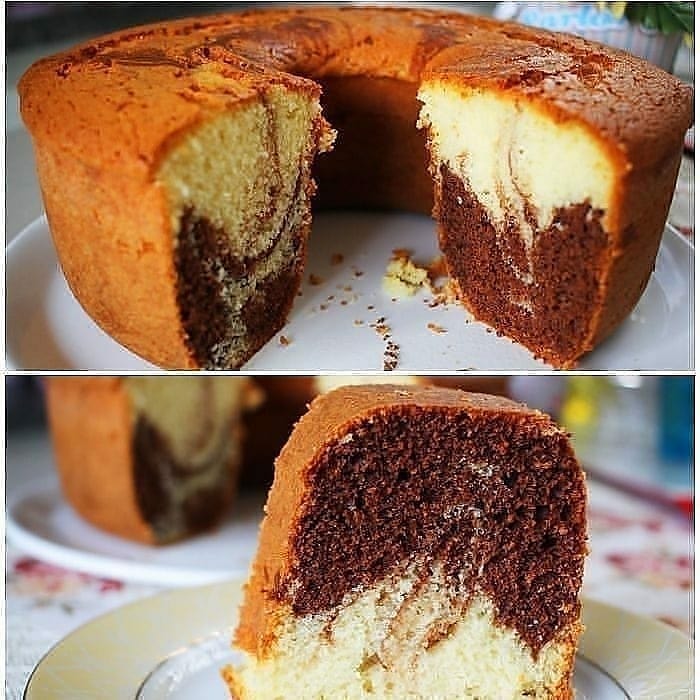 Classic Marble Cake with Chocolate Swirls
