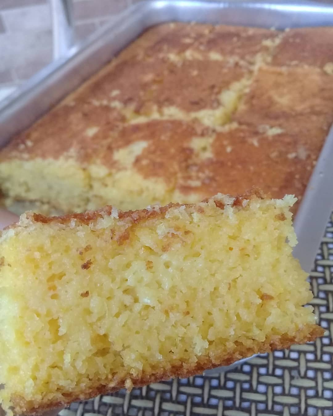 Brazilian Corn Cake with Coconut Flakes