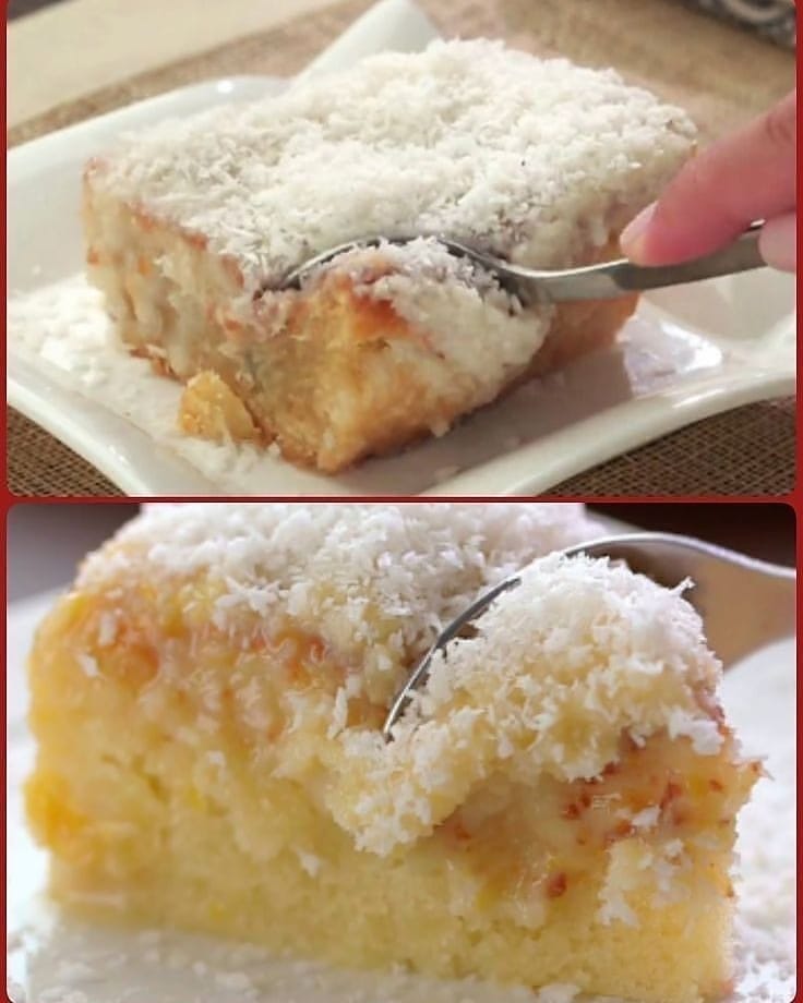 Easy Coconut Cake with Creamy Syrup