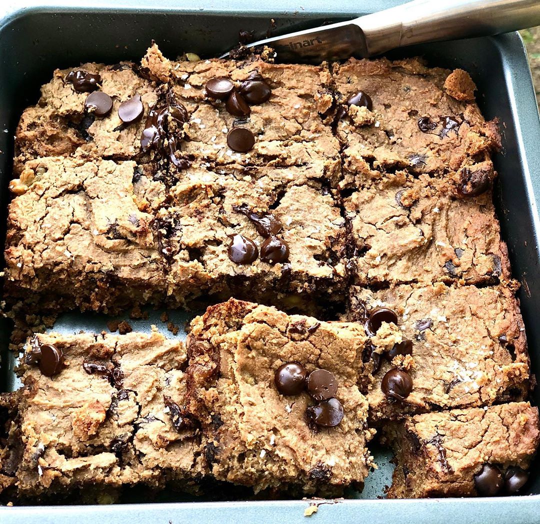Chickpea Almond Butter and Tahini Blondies