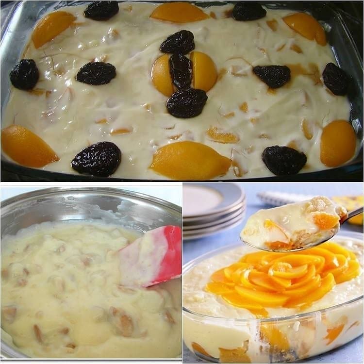 Easy Peach Pavê with Custard Layers
