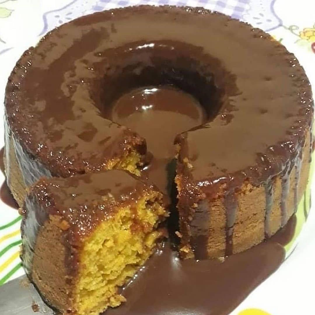 Carrot Volcano Cake with Chocolate Brigadeiro