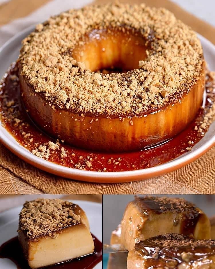 Traditional Brazilian Paçoca Flan Pudding