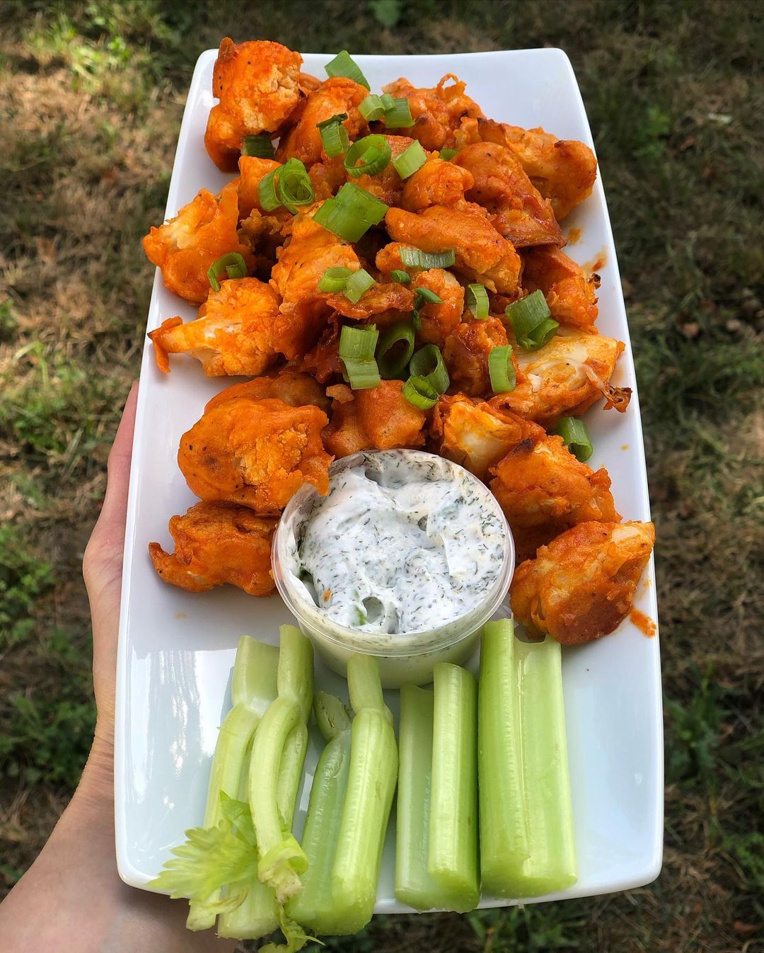 Vegan Buffalo Cauliflower with Homemade Ranch