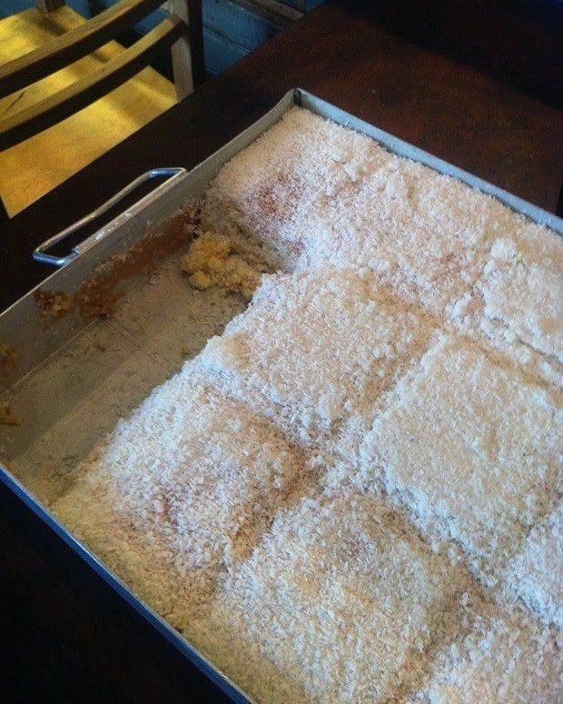 Moist Coconut Cake with Orange Syrup