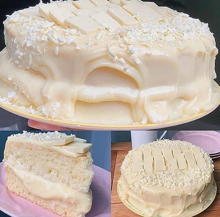 Classic White Chocolate Fluffy Sponge Cake