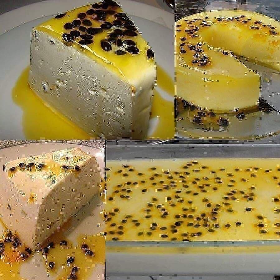 Passion Fruit Gelatin Mousse with Passion Fruit Sauce
